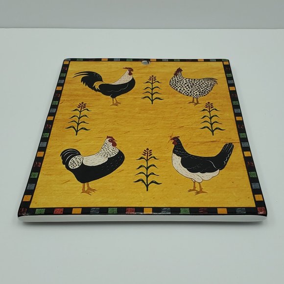 Sakura Warren Kimble Country Quartet Trivet Wall Decor Rooster Chicken Hen - Picture 7 of 7
